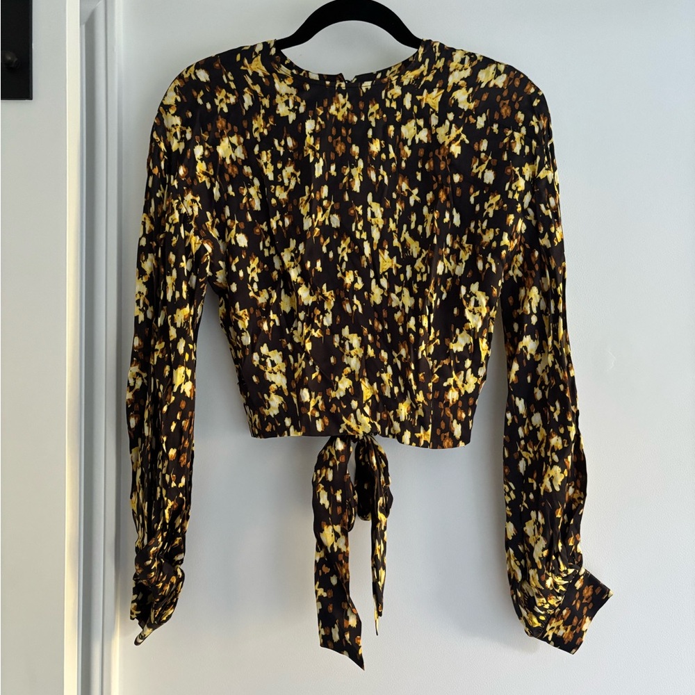 & Other Stories Abstract Yellow and Black Blouse